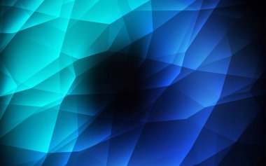 Koyu mavi vektör dokusu üçgen biçiminde. Üçgen şekilli ışıltılı soyut çizimler. Duvar kağıtları için şablon.