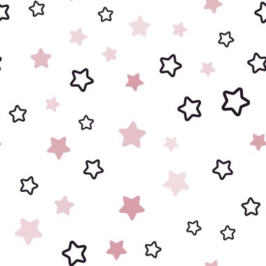 Koyu pembe, kırmızı renkli yıldız ile sorunsuz arka plan vektör. Bulanık arka plan gradyan ile üzerinde yıldız. Tekstil, kumaş, duvar kağıtları için tasarım.