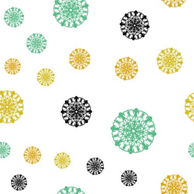 Işık çok renkli vektör buz kar taneleri sorunsuz şablonu. Bulanık dekoratif tasarım kar ile xmas tarzında. Desen tasarım kumaş, duvar kağıtları.