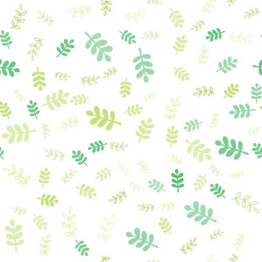 Işık yeşil vektör yapraklar, dallar ile Dikişsiz soyut desen. Yaprakları ve dalları ile zarif bir parlak örnek. Desen için modaya uygun Kumaş, duvar kağıtları.