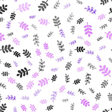 Yapraklar, dallar ile mor vektör sorunsuz zarif duvar kağıdı ışık. Glitter soyut illüstrasyon yaprakları ve dalları ile. Doku pencere panjur, perdeler için.