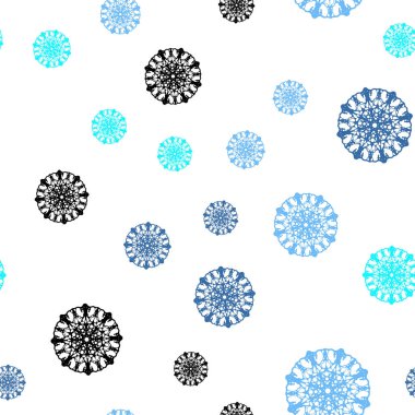 Pembe ışık, vektör sorunsuz şablon buz kar taneleri ile mavi. Parlayan illüstrasyon kar Noel tarzı ile renkli. Tekstil, kumaş, duvar kağıtları için tasarım.