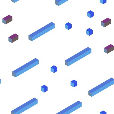 Koyu pembe, mavi kare tarzı kesintisiz, izometrik desen vektör. Dikdörtgenler renkli gradyan ile arka plan üzerinde. Desen için modaya uygun Kumaş, duvar kağıtları.