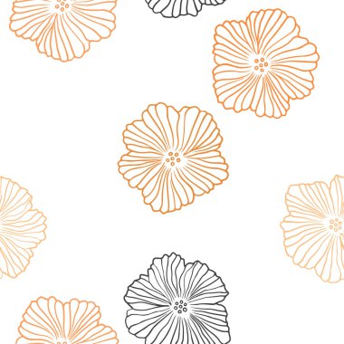 Koyu turuncu vektör sorunsuz doodle arka plan çiçekler ile. Çiçekli renkli illüstrasyon parlayan. Desen için modaya uygun Kumaş, duvar kağıtları.