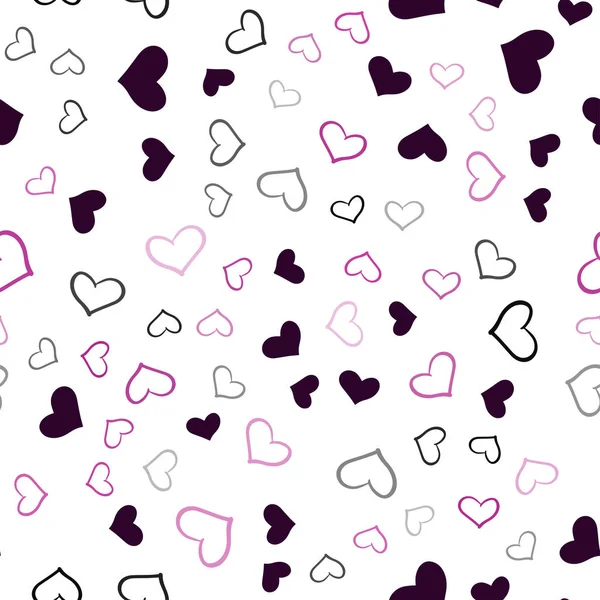 Dark Pink Vector Fondo Sin Costuras Con Corazones Corazones Sobre — Archivo Imágenes Vectoriales