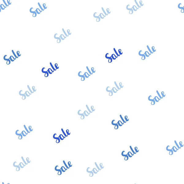 Textura Sem Emenda Vetorial Blue Claro Com Venda Simbols Ilustração —  Vetores de Stock