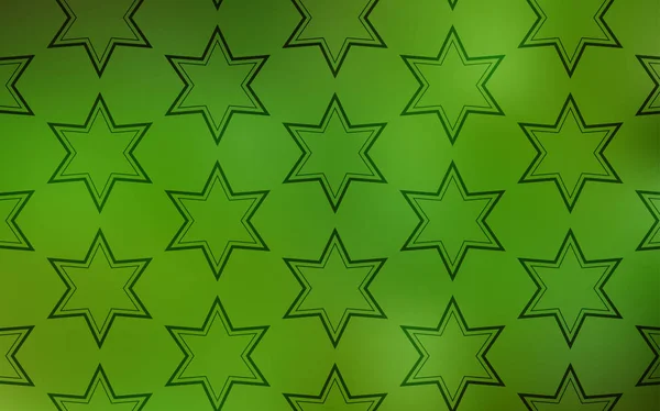 Светло Зеленый Векторный Узор Звездами Звёзды Размытом Абстрактном Фоне Градиентом — стоковый вектор