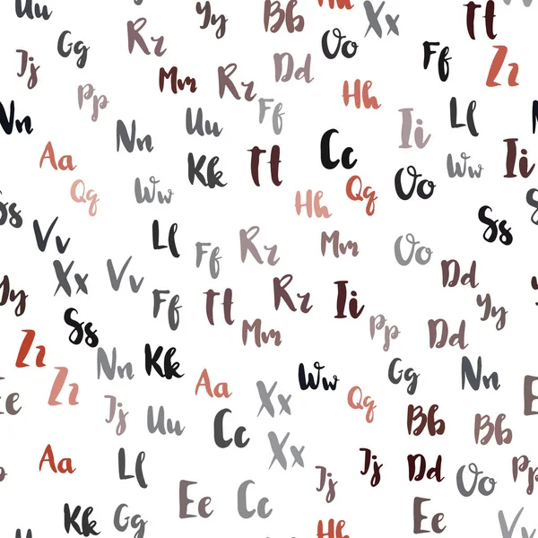 Vecteur Rouge Clair Mise Page Transparente Avec Alphabet Latin Design — Image vectorielle