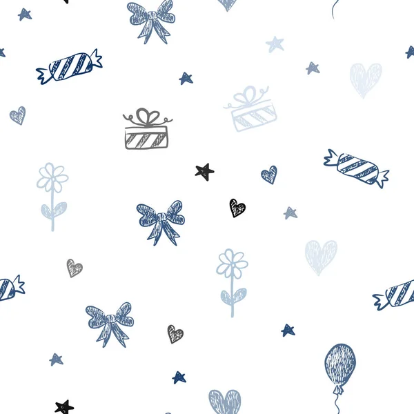 Темно Синий Вектор Швов Новогоднем Стиле Дизайн Стиле Xmas Сердцем — стоковый вектор