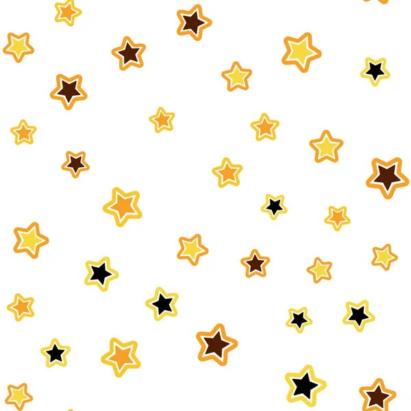 Couvercle Sans Couture Vecteur Orange Clair Avec Petites Grandes Étoiles — Image vectorielle