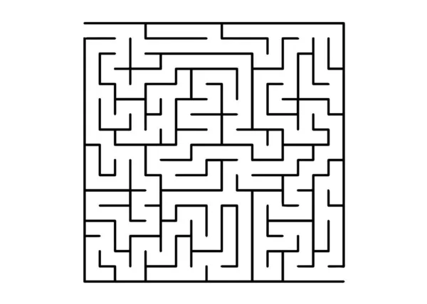 Weiße Vektormuster Mit Einem Schwarzen Labyrinth Moderne Illustration Mit Labyrinth — Stockvektor