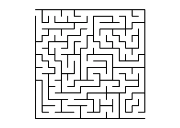 Weiße Vektorvorlage Mit Einem Schwarzen Labyrinth Puzzle Labyrinth Design Schlichtem — Stockvektor