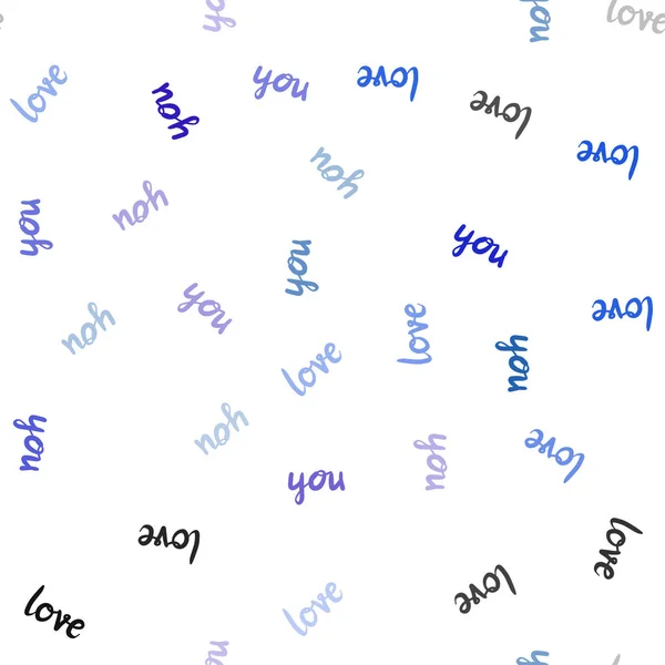 Mörkblå Vektor Sömlös Täck Med Citat Love You Färgglada Illustration — Stock vektor