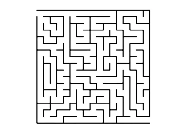 Modelo Vetor Branco Com Labirinto Preto Quebra Cabeça Desenho Labirinto — Vetor de Stock