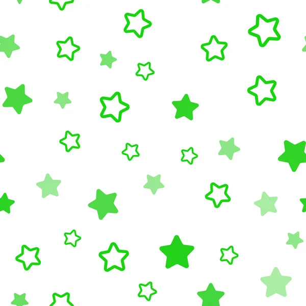 Layout Sem Emenda Vector Verde Claro Com Estrelas Brilhantes Ilustração — Vetor de Stock