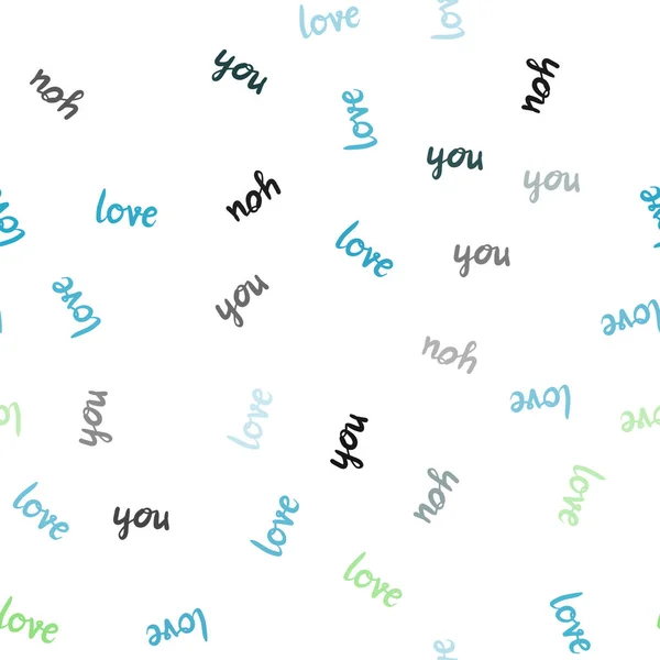 Couverture Sans Couture Vectorielle Multicolore Foncé Avec Citation Love You — Image vectorielle