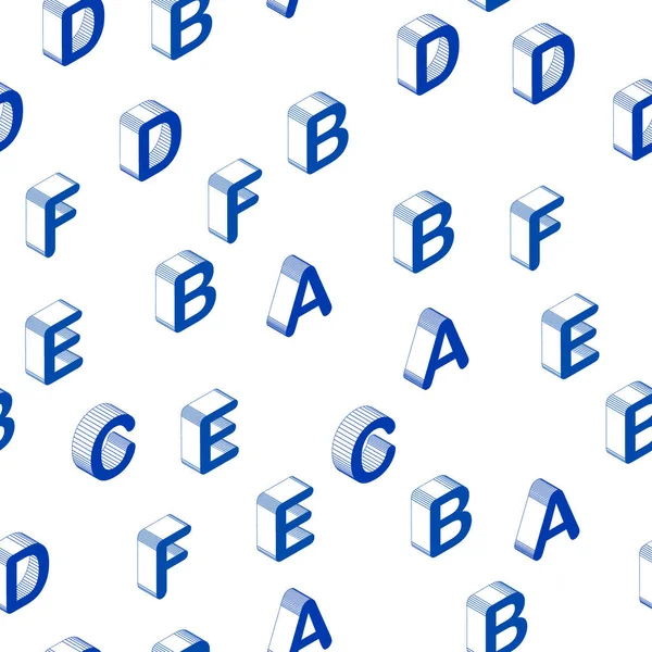 光の青いベクトル Abc キャラクターとシームレスなテクスチャです Abc 英語記号とモダンな幾何学的な図 ファブリック 壁紙のデザインのパターン — ストックベクタ