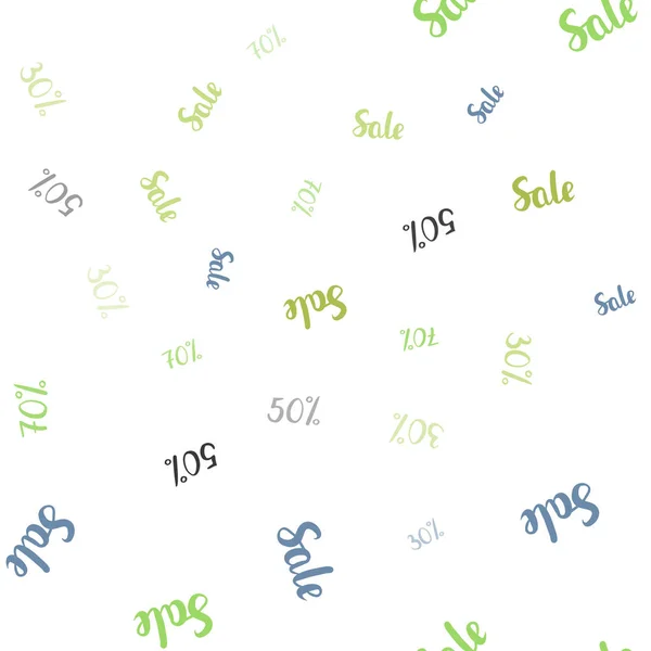 浅蓝色 绿色矢量无缝模式与 的迹象 抽象例证以销售的五颜六色的梯度标志 商业广告 商业广告的设计 — 图库矢量图片