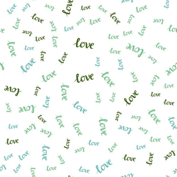 Γαλάζιο Πράσινο Διάνυσμα Απρόσκοπτη Υπόβαθρο Λόγια Αγάπης Φράση Αγάπη Σας — Διανυσματικό Αρχείο