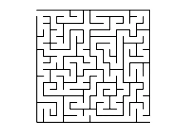 White Vector Background Black Maze Maze Design Simple Style White — Stock Vector