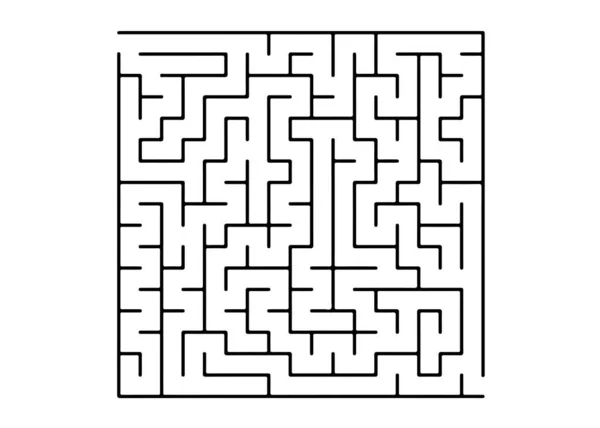 Weißes Vektorlayout Mit Schwarzem Labyrinth Rätsel Schwarz Weiß Labyrinth Einem — Stockvektor