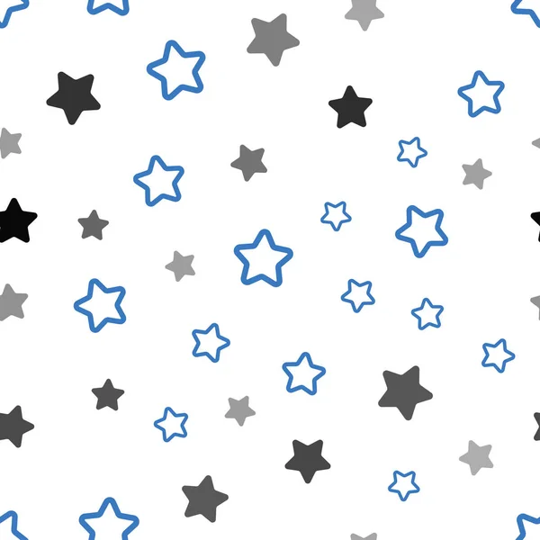 Luz Azul Vector Sin Costura Cubierta Con Estrellas Pequeñas Grandes — Archivo Imágenes Vectoriales