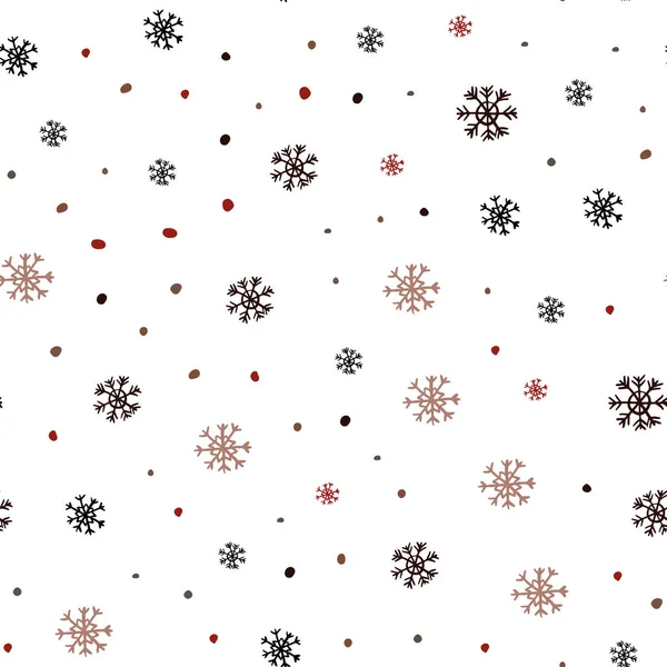 Hellgrüner Roter Vektor Nahtloser Hintergrund Mit Weihnachtsschneeflocken Leuchtende Bunte Illustration — Stockvektor
