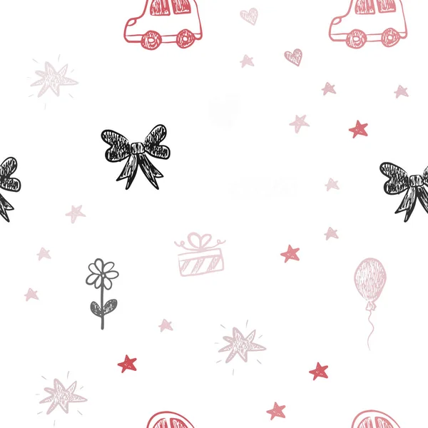 Fond Sans Couture Vecteur Rouge Clair Avec Des Attributs Noël — Image vectorielle