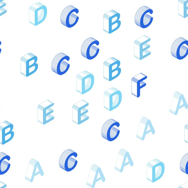 Texture Transparente Vecteur Bleu Clair Avec Caractères Abc Signes Alphabet — Image vectorielle