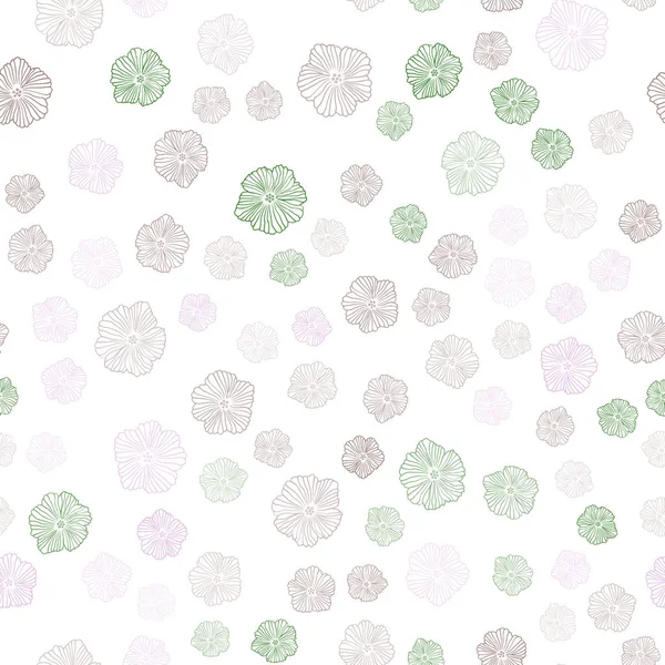 Světle Růžová Zelená Vektorové Bezešvé Abstraktními Květinami Moderní Abstraktní Ilustrace — Stockový vektor