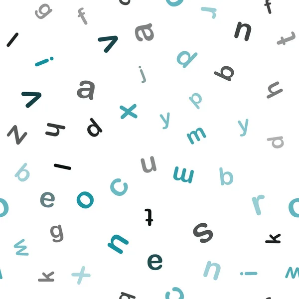 深蓝色矢量无缝模板与孤立的字母 闪耀着五颜六色的插图 用孤立的字母 面料制造商的设计 — 图库矢量图片