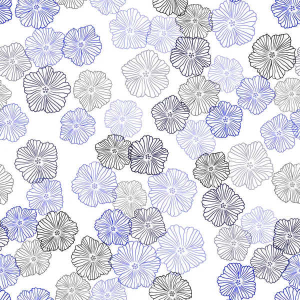 Dunkelblauer Vektor Nahtlos Elegantes Muster Mit Blumen Nagelneue Farbige Illustration — Stockvektor