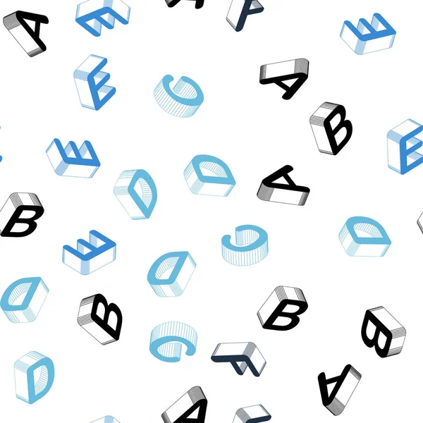 Modèle Sans Couture Vectoriel Bleu Clair Avec Des Lettres Isolées — Image vectorielle