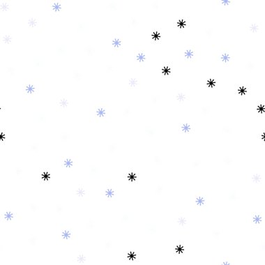 Pembe ışık, vektör sorunsuz şablon buz kar taneleri ile mavi. Kar Noel tarzı ile parlayan renkli resimde. Tekstil, kumaş, duvar kağıtları için tasarım.