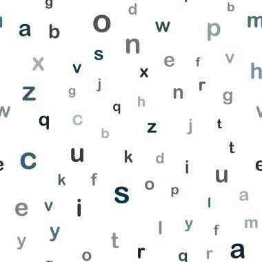 Koyu mavi vektör Abc karakterlerle sorunsuz doku. Renkli illüstrasyon izole harflerle parlayan. Tekstil, kumaş, duvar kağıtları için tasarım.