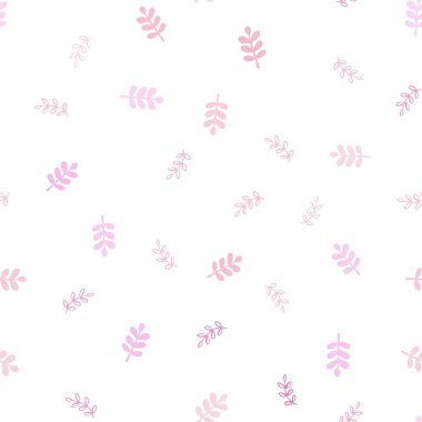 Hafif pembe vektör sorunsuz zarif arka plan yaprakları ile. Belirsiz bir soyut illüstrasyon yaprakları karalamalar tarzı ile. Desen tasarım kumaş, duvar kağıtları.