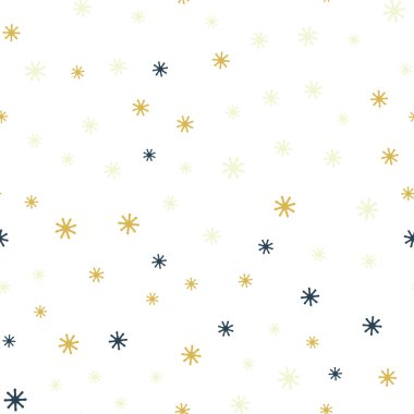 Açık mavi, sarı vektör sorunsuz arka plan xmas kar taneleri ile. Renkli dekoratif tasarım kar ile xmas tarzında. Doku pencere Panjur, perdeler için.