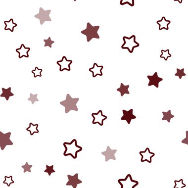 Koyu mor, pembe parlak yıldız ile sorunsuz düzen vektör. Dekoratif illüstrasyon yıldız ile soyut şablonunda parlayan. Desen tasarım kumaş, duvar kağıtları.