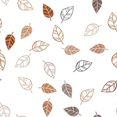 Yaprakları ile koyu turuncu vektör sorunsuz doodle düzeni. Doodle yaprakları gradyan ile Origami tarzında Illustration. Kartvizit, Web siteleri için şablon.