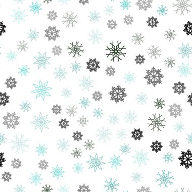 Açık mavi, yeşil vektör sorunsuz arka plan xmas kar taneleri ile. Bulanık arka plan gradyan ile kar. Tekstil, kumaş, duvar kağıtları için tasarım.