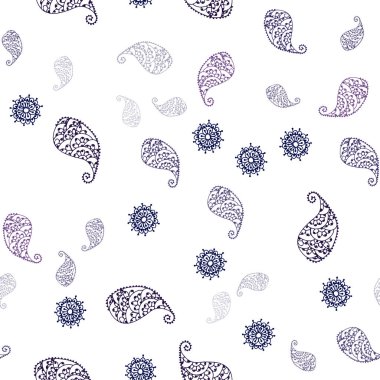 Yaprak ve çiçek ile koyu mor vektör sorunsuz doodle arka plan. Yaprakları doodle tarzı ile renkli soyut resimde. Doku pencere Panjur, perdeler için.