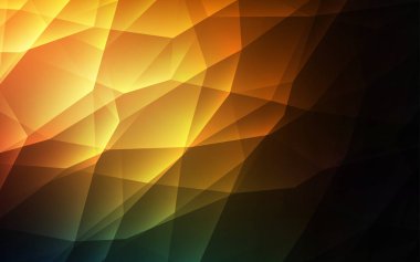 Üçgenler ile koyu turuncu vektör arka plan. Glitter soyut resim üçgen şekiller ile. Kitapçık, broşür için desen