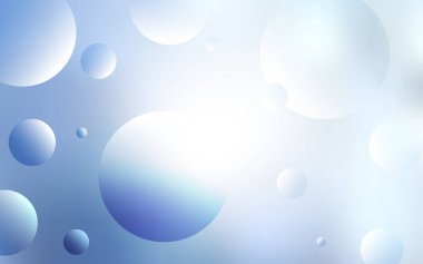 Daireler ile ışık mavi vektör şablonu. Soyut illüstrasyon renkli baloncuklar doğa tarzı ile. Güzel tasarım, iş reklam için.