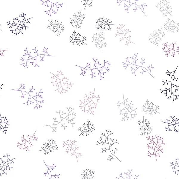 Темно Фиолетовый Розовый Вектор Обратная Сторона Ветвями Нечеткие Каракули Белом — стоковый вектор