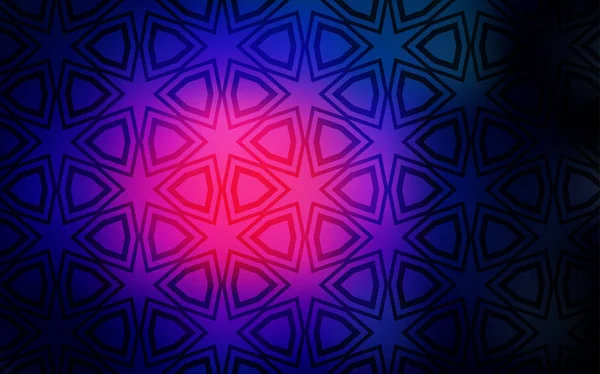 Темно Розовый Синий Векторный Узор Звездами Сияющая Цветная Иллюстрация Звездами — стоковый вектор