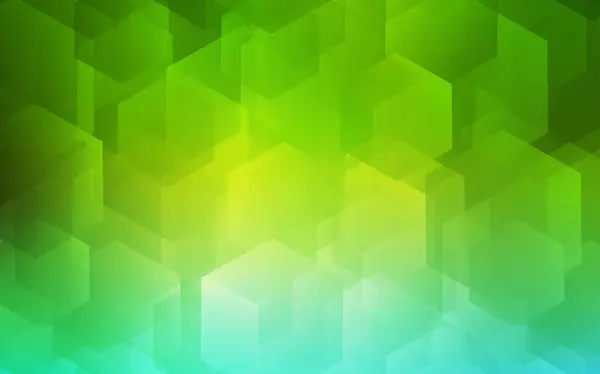 六角形のセットを持つ光緑ベクトル カバー 白地カラフルな六角形で あなたのビジネス広告の美しいデザイン — ストックベクタ