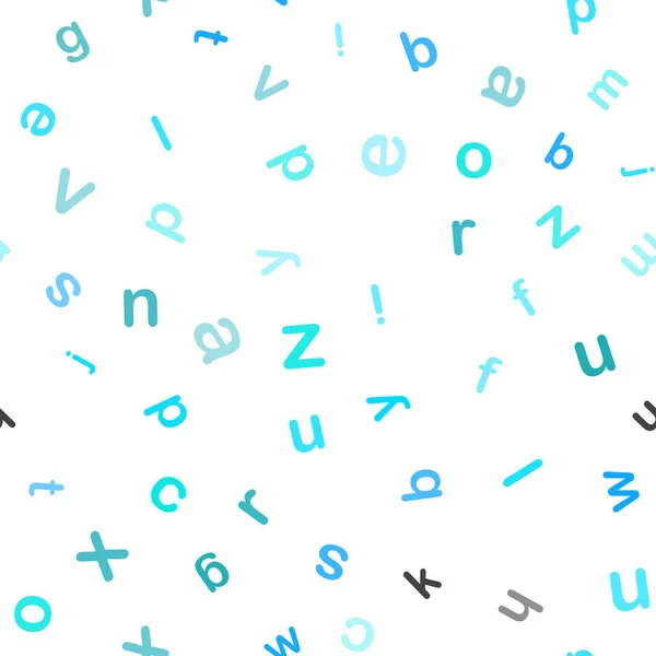 Jasny Niebieski Wektor Tekstura Abc Znaki Abstrakcja Ilustracja Kolorowych Alfabetu — Wektor stockowy