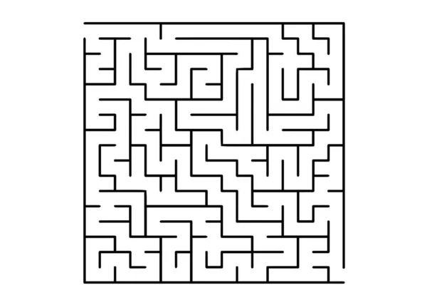 白色矢量模板与黑色迷宫 白色背景上有迷宫的现代插图 休闲任务 游戏的模式 — 图库矢量图片