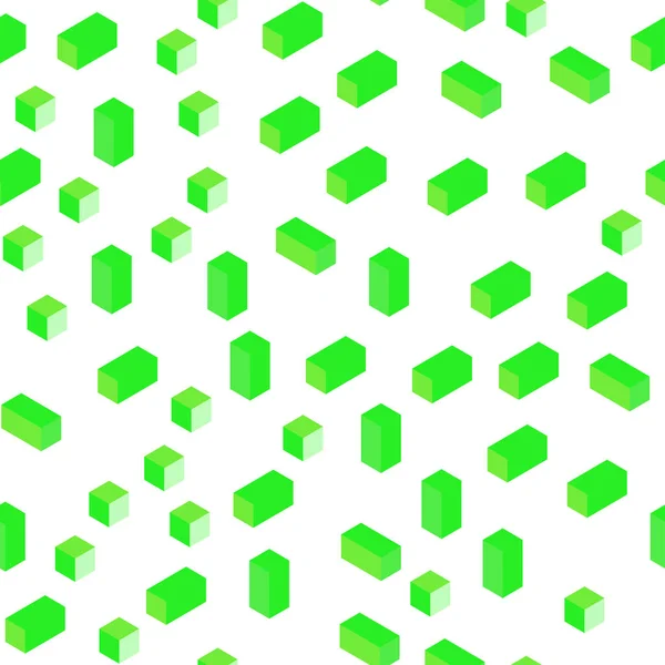 Wektor Zielony Światło Bez Szwu Izometryczny Wzór Stylu Kwadratowych Piękna — Wektor stockowy