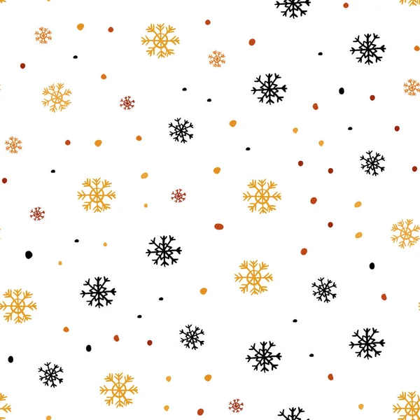 Светло Оранжевое Векторное Бесшовное Покрытие Красивыми Снежинками Красочные Снежинки Градиентом — стоковый вектор